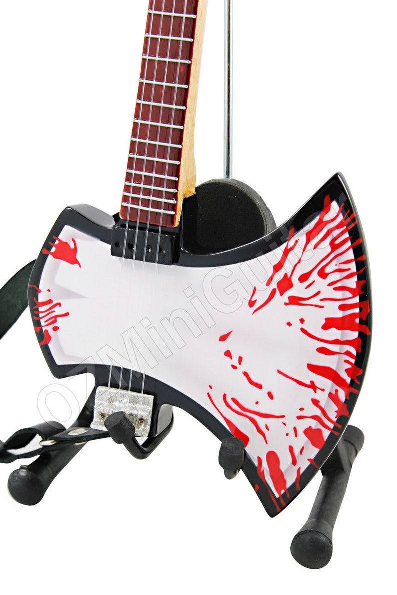Miniature Guitar Gene Simmons KISS Blood AXE Bass image 1