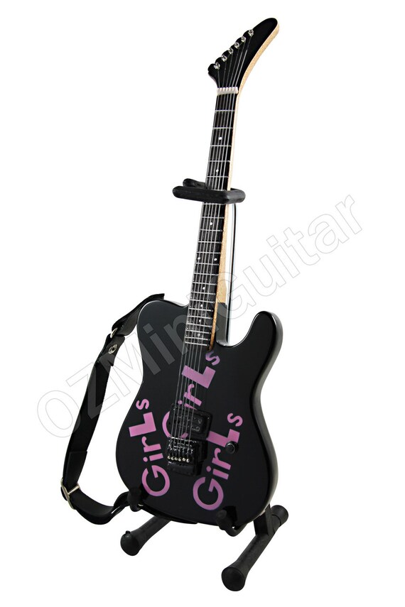 Mick Mars Motley Crue Miniatur Gitarre - 25cm Sammlerstück Mit Ständer
