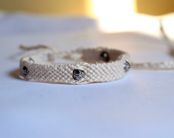 Handmade Beaded Friendship Bracelet - Cotton Embroidery Floss