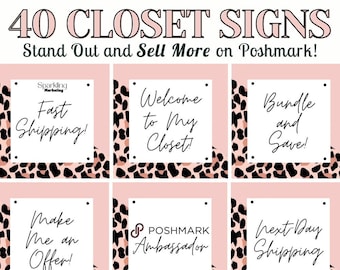 Poshmark Closet Signs, Pink Leopard Print // Poshmark Closet Divider, Poshmark Reseller, Poshmark Template, Poshmark Banner, Poshmark Signs