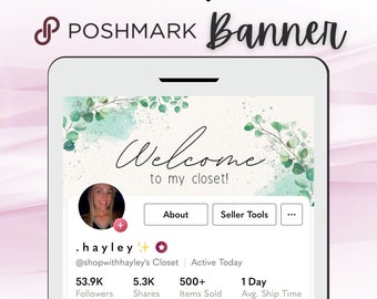 Poshmark Banner, Welcome to My Closet, Digital Download // Poshmark Header, Poshmark Closet Signs, Poshmark Reseller, Poshmark Template