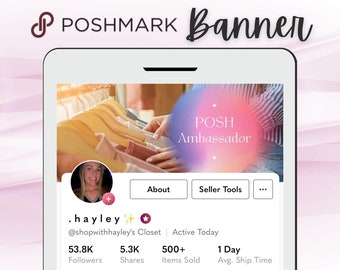 Poshmark Banner, Posh Ambassador, Instant Digital Download // Poshmark Header, Poshmark Closet Signs, Poshmark Reseller, Poshmark Template