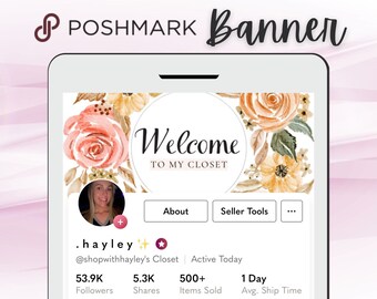 Poshmark Banner, Welcome to My Closet, Digital Download // Poshmark Header, Poshmark Closet Signs, Poshmark Reseller, Poshmark Template