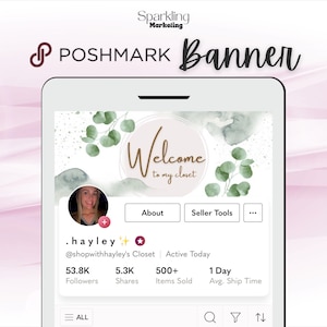 Poshmark Banner, Welcome to My Closet, Digital Download // Poshmark Header, Poshmark Closet Signs, Poshmark Reseller, Poshmark Template image 1