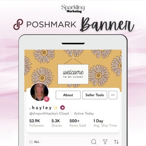 Poshmark Banner, Welcome to My Closet, Digital Download // Poshmark Header, Poshmark Closet Signs, Poshmark Reseller, Poshmark Template image 1