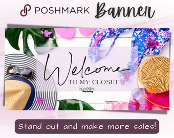 Poshmark Banner, Welcome to My Closet, Digital Download // Poshmark Header, Poshmark Closet Signs, Poshmark Reseller, Poshmark Template