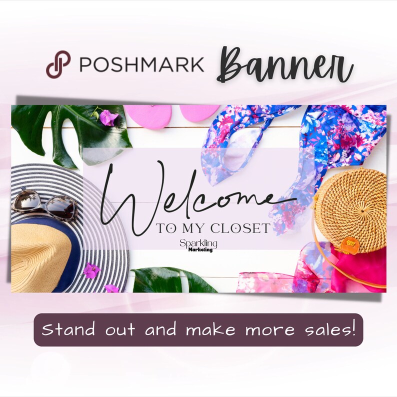 Poshmark Banner, Welcome to My Closet, Digital Download // Poshmark Header, Poshmark Closet Signs, Poshmark Reseller, Poshmark Template image 1