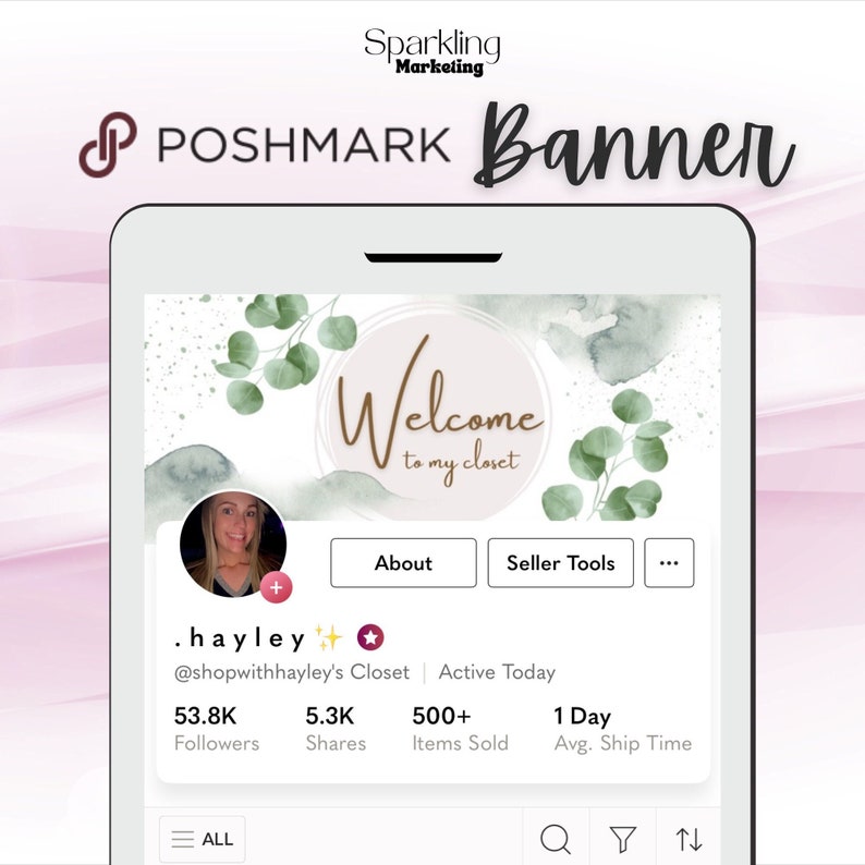 Poshmark Banner, Welcome to My Closet, Digital Download // Poshmark Header, Poshmark Closet Signs, Poshmark Reseller, Poshmark Template image 1