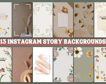 Instagram Story Backgrounds, Delicate Floral // Instagram Background, Story Background, IG Backgrounds, IG Story, IG Template, Digital Paper