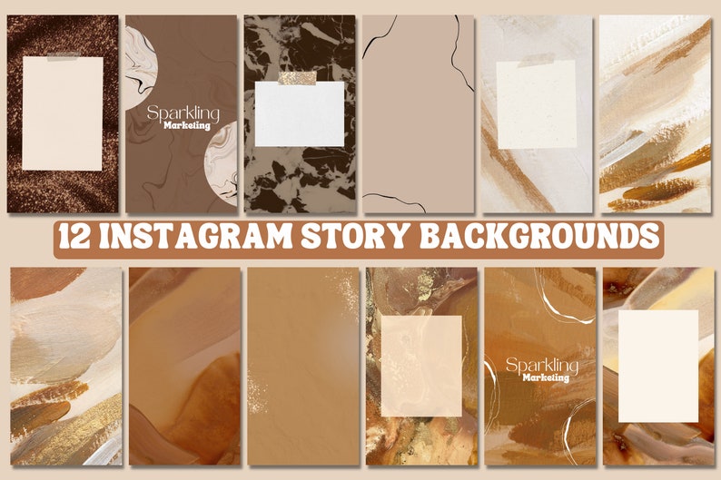 Instagram Story Backgrounds, Brown Beige Gold // Instagram Template, IG ...