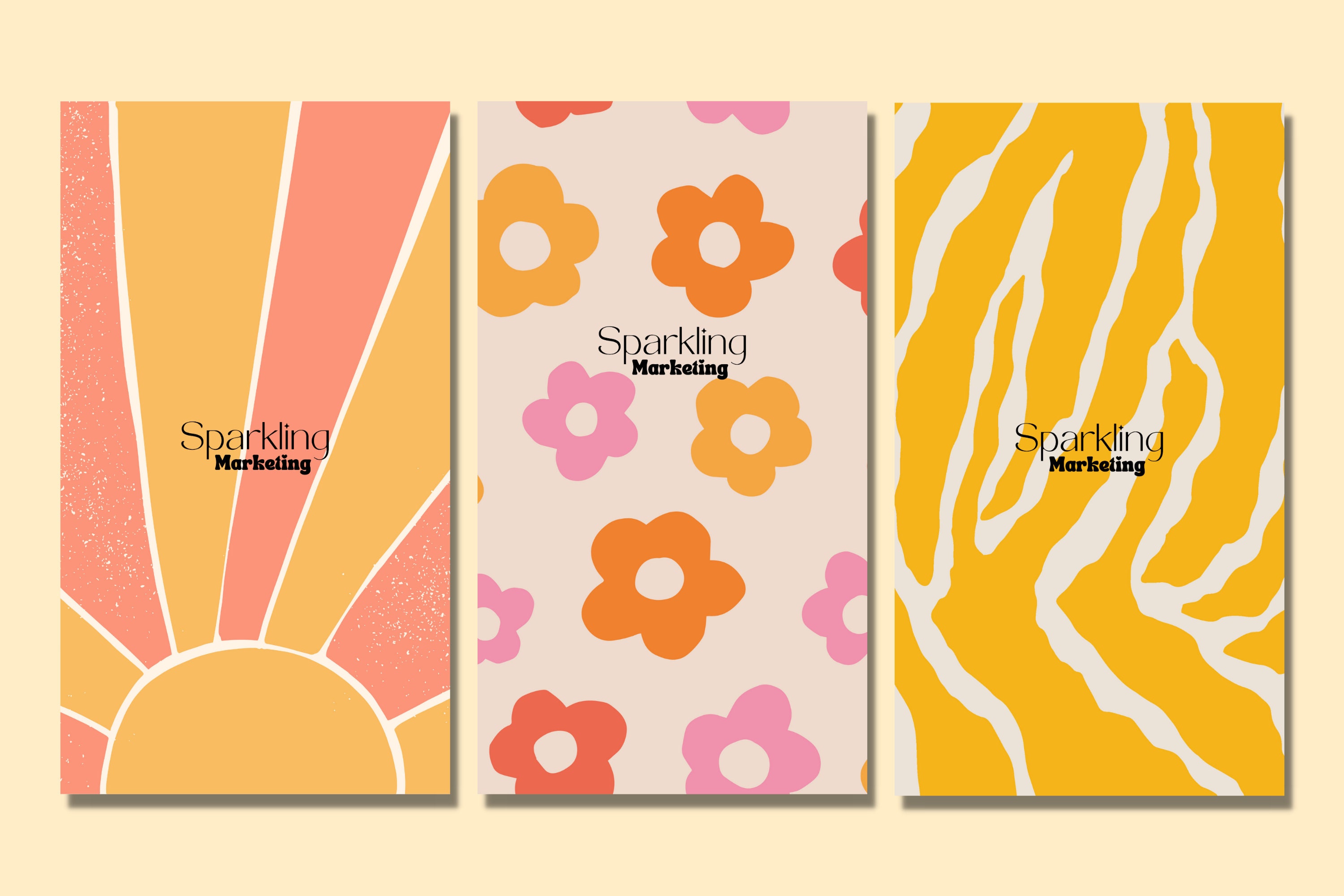 Instagram Story Backgrounds, Groovy Floral // Instagram Template, IG