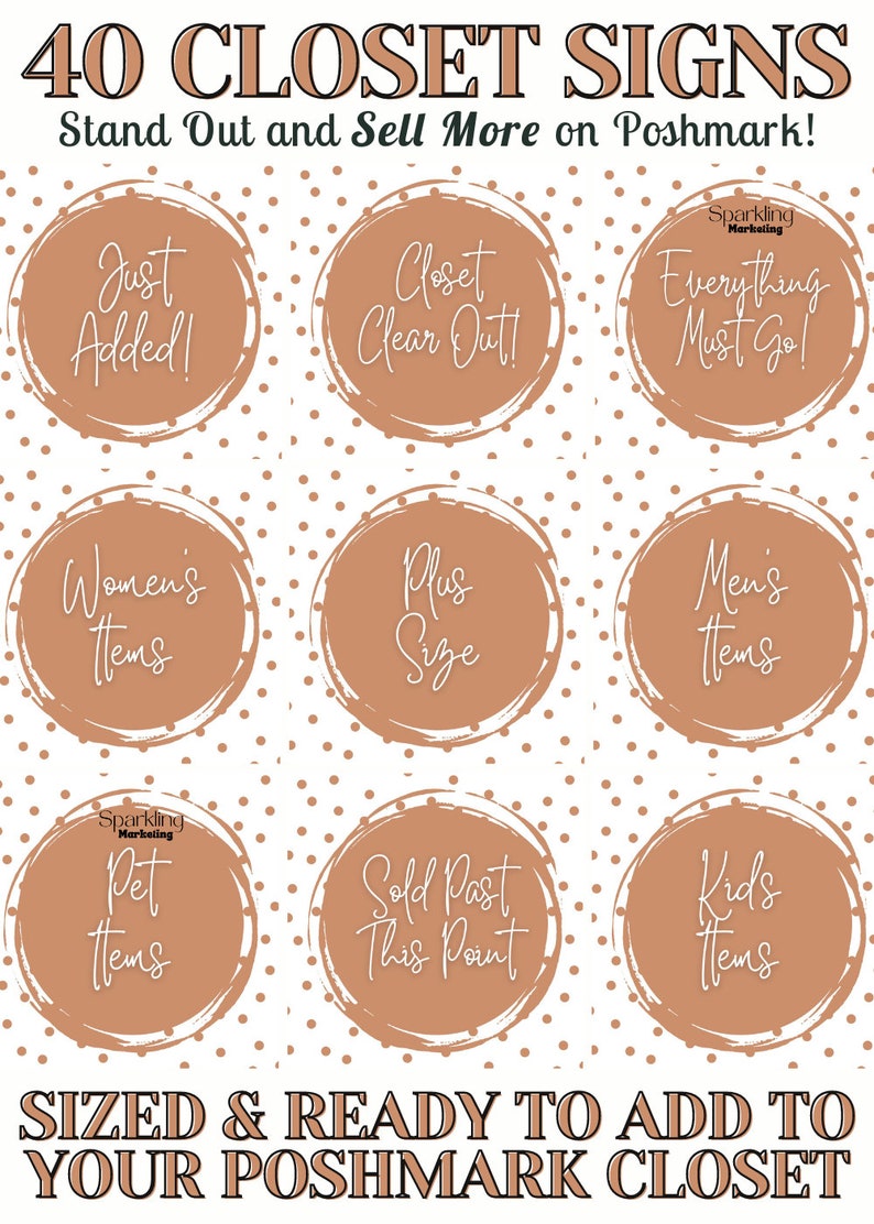Poshmark Closet Signs, Instant Digital Download // Poshmark Seller