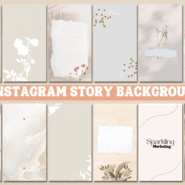 Instagram Story Backgrounds, Floral Feminine // Instagram Template, IG Story Templates, Instagram Bundle, Digital Paper, Digital Backdrop