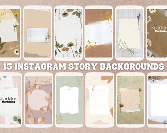 Instagram Story Backgrounds, Earthy Floral // Instagram Template, IG Story Templates, Instagram Bundle, Digital Paper, Digital Backdrop