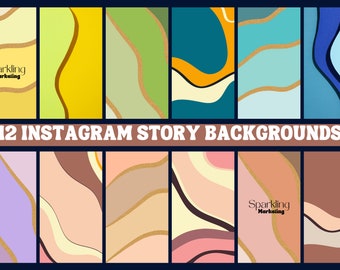 Instagram Story Backgrounds, Wavy Gradient // Instagram Template, IG Story Templates, Instagram Bundle, Digital Paper, Digital Backdrop