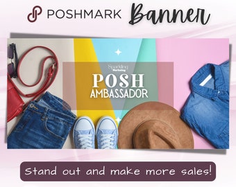 Poshmark Banner, Posh Ambassador, Instant Digital Download // Poshmark Header, Poshmark Closet Signs, Poshmark Reseller, Poshmark Template