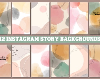 Instagram Story Backgrounds, Abstract Watercolor // Instagram Template, IG Story Template, Instagram Bundle, Digital Paper, Digital Backdrop