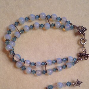 Moonstone & Swarovski crystal bracelet and earring set