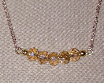 Golden Swarovski Crystal necklace