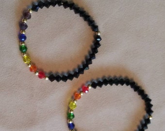 Crystal Rainbow Pride bracelet