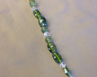 Green glass bead sun catcher
