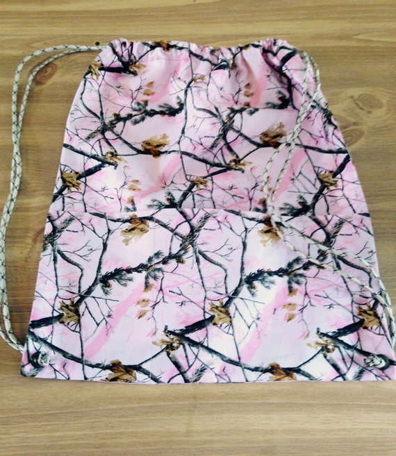 Pink Camo Print String Backpack Cinch Sac
