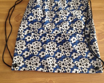 Soccer ball print string backpack