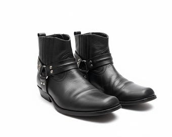 Vintage Biker Ankle Harness Boots Men's 8.5