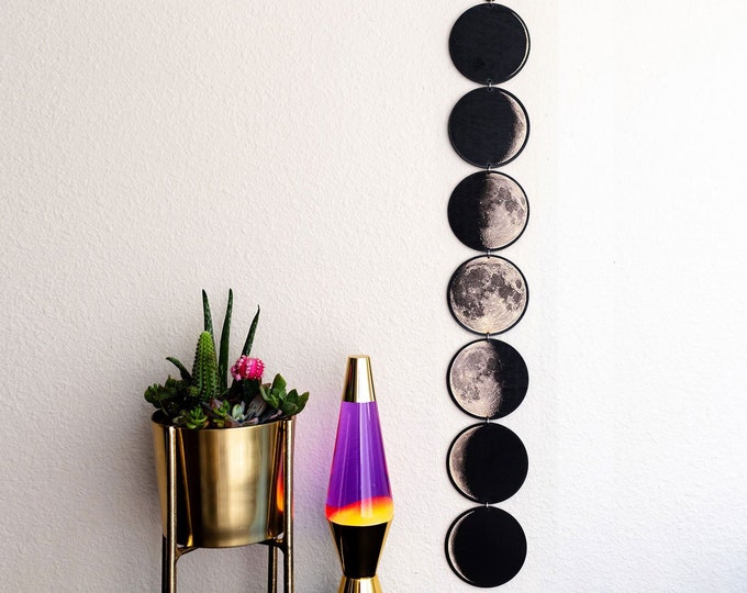 Moon Phases Decoration Moon Phases Wall Art Moon Phases Art Lunar Phases Gift Meditation Gift Wooden Wall Art Laser Cut Wall Art