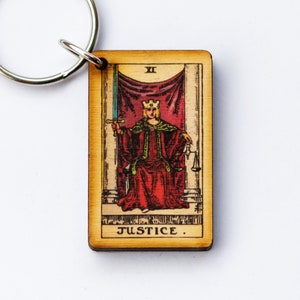 Justice Tarot Card Keychain Justice Gift Meditation Gift Justice Tarot ...