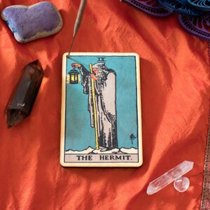 Tarot Cards The Hermit Incense Holder Wood Incense Burner The Hermit Tarot Mindfulness Gift Hermit Incense Stick Ash Catcher