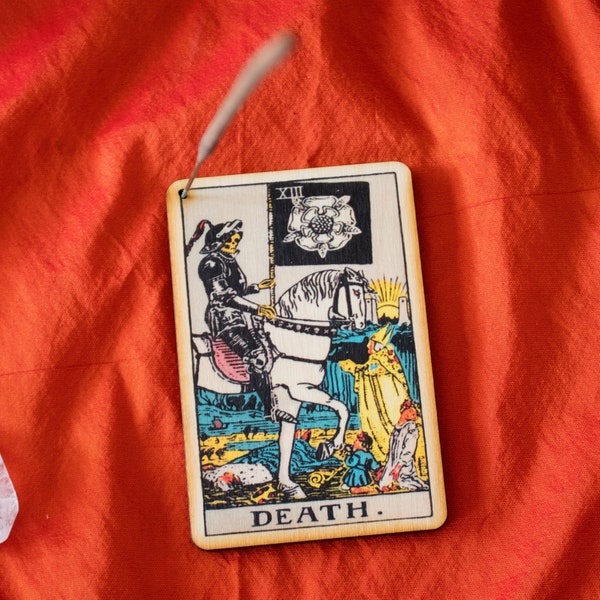 Tarot Cards Death Incense Holder Wood Incense Burner Death Tarot Mindfulness Gift Death Incense Stick Ash Catcher