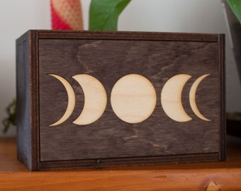 Moon Phases Crescent Moon Jewelry Box Moon Phases Celestial Jewelry Box Moon Gift Moon Phases Moon Phases Tarot Card Box Moon Phases Gift