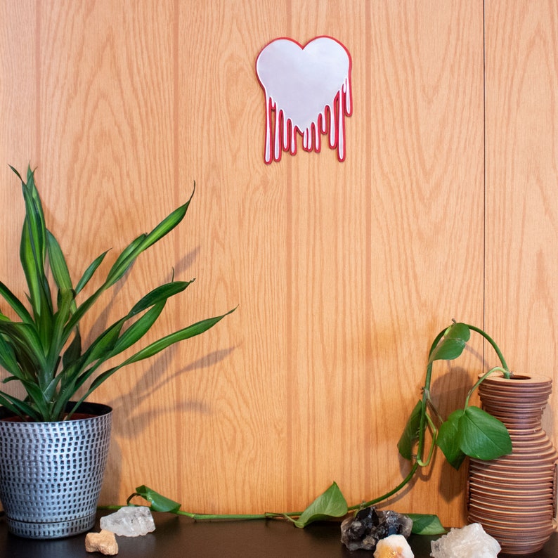 Heart Wall Art Melting Heart Gift Wall Art Heart Wall Decor Etsy