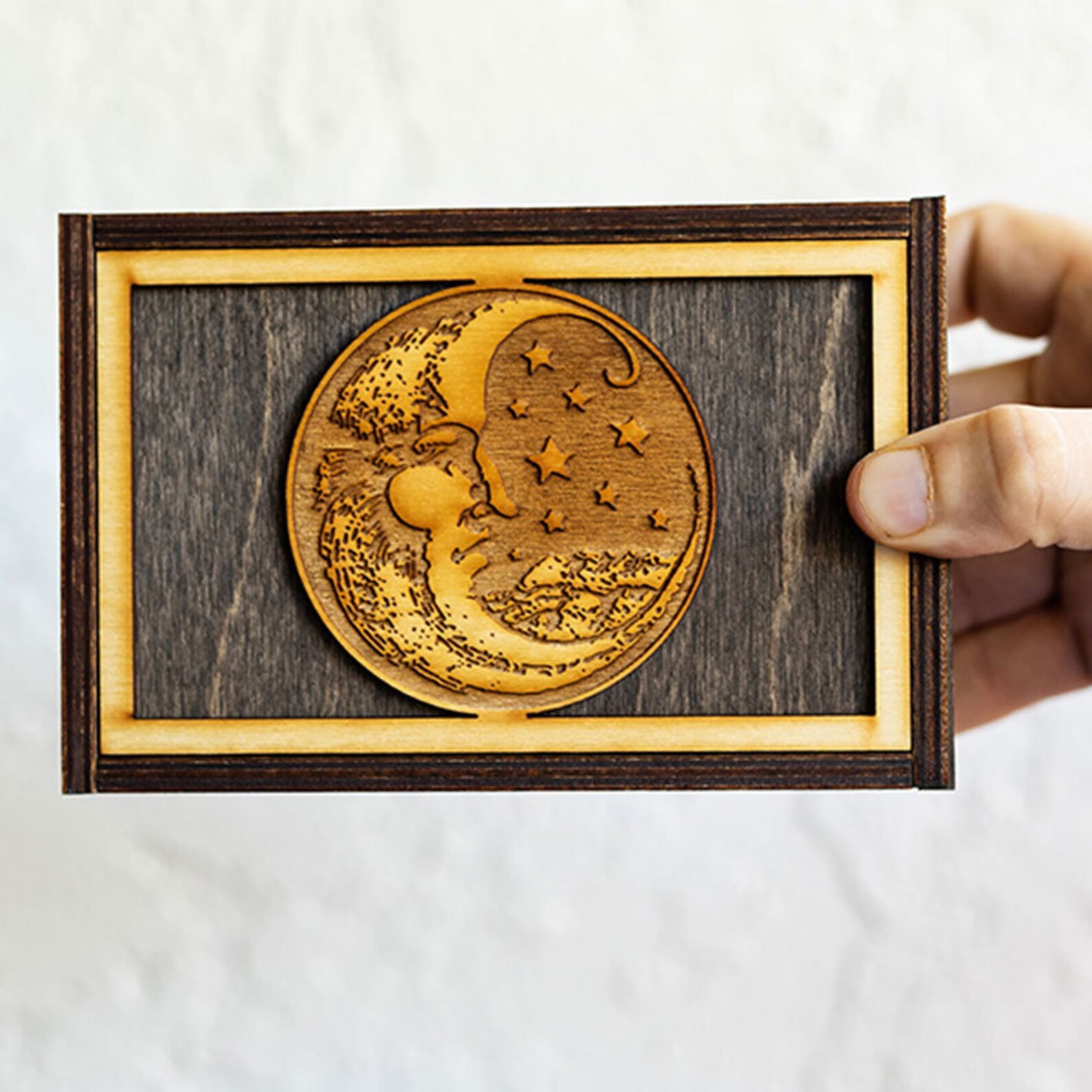 Tarot Cards Box Moon Stash Box Moon Treasure Box Moon - Etsy