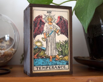 Tarot Cards Box Temperance Wood Stash Box Temperance Tarot Treasure Box Tarot Temperance Mindfulness Gift Temperance Spiritual Gift