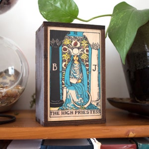 Tarot Cards Box High Priestess Stash Box High Priestess Tarot Treasure Box Tarot High Priestess Mindfulness Gift Spiritual Gift Keepsake Box