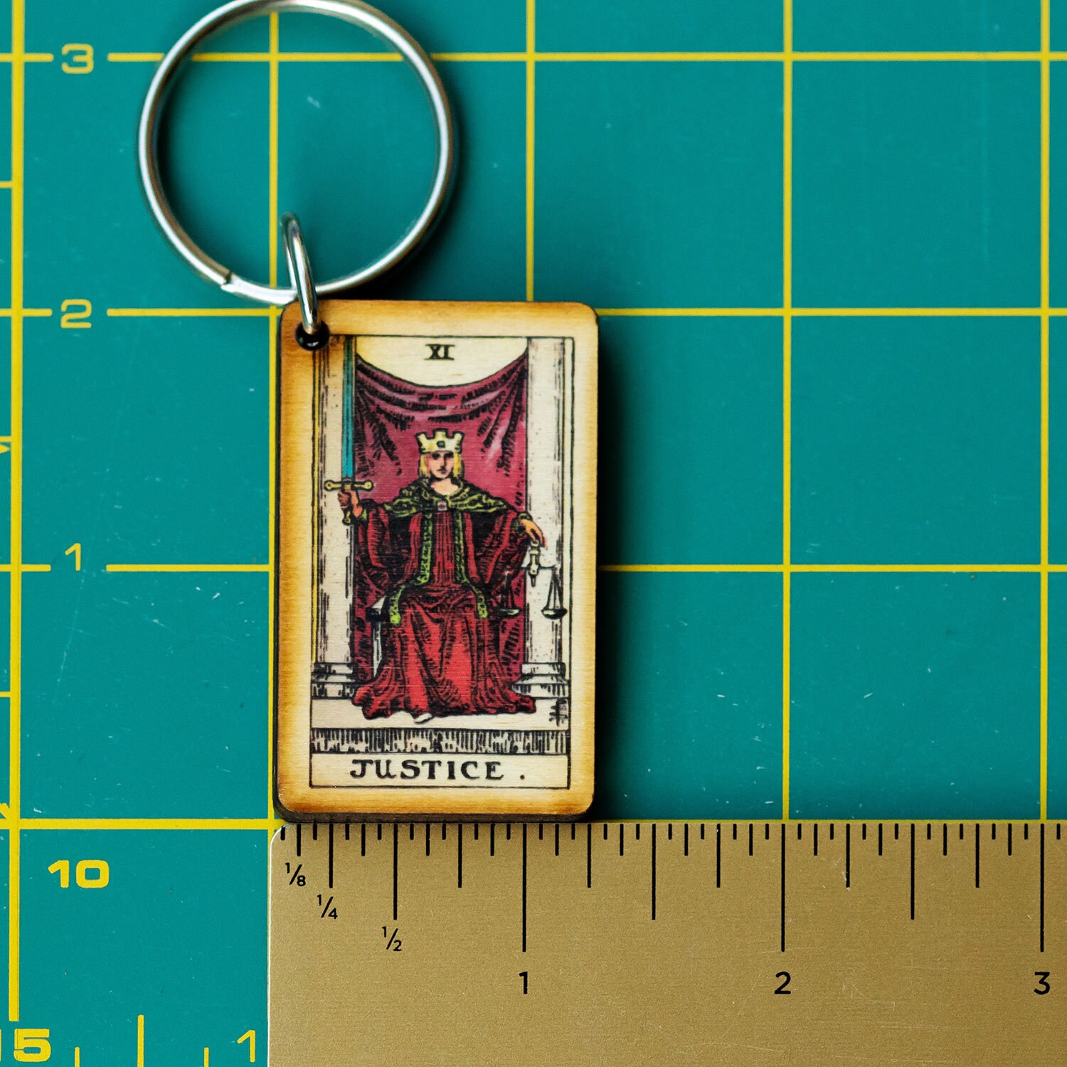 Justice Tarot Card Keychain Justice Gift Meditation Gift Etsy