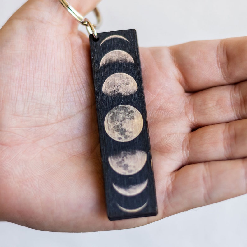 Moon Phases Keychain Mindfulness Gift Meditation Gift Moon Etsy