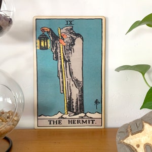 Tarot Cards The Hermit Wall Art Wooden Wall Decor The Hermit Tarot Mindfulness Gift Hermit Tarot Wall Art Tarot Wall Decor Spiritual Gift