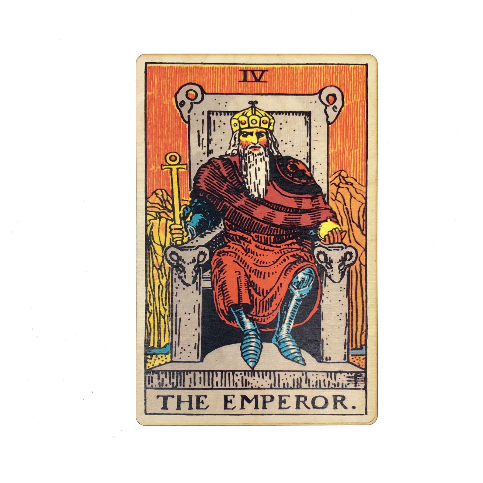 Tarot Cards the Emperor Wall Art Wooden Wall Decor Emperor Tarot ...