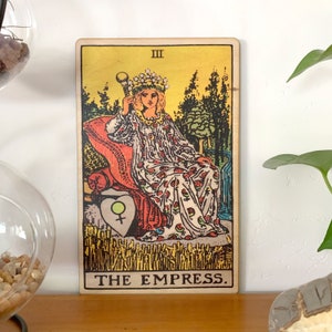 Tarot Cards The Empress Wall Art Wooden Wall Decor Empress Tarot Mindfulness Gift Empress Tarot Wall Art Tarot Wall Decor Spiritual Gift image 1