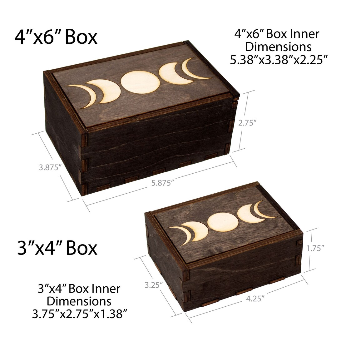 Moon Phases Crescent Moon Jewelry Box Moon Phases Celestial Etsy