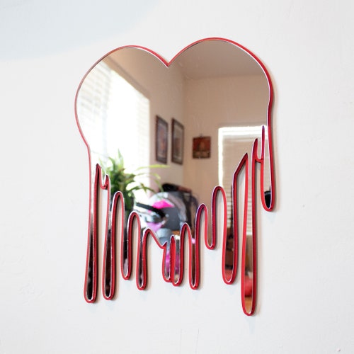 Heart Wall Art Mirror Melting Heart Gift Wall Art Heart Wall Decor Mirror Heart Art Melting Heart Mirror Valentines Day Gift