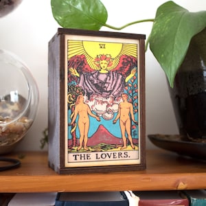 Tarot Cards Box Lovers Stash Box Lovers Tarot Treasure Box Tarot Lovers Mindfulness Gift Lovers Spiritual Gift Wood Keepsake Box