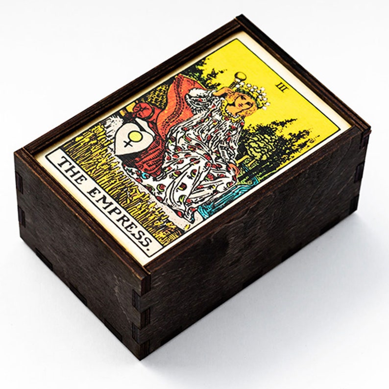 Tarot Cards Box Empress Wood Stash Box Empress Tarot Treasure Etsy