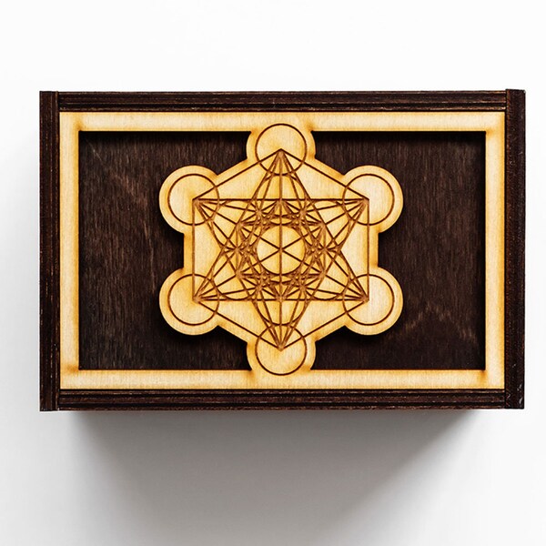 DISCOUNTED! - Tarot Cards Box Metatrons Cube Stash Box Treasure Box Metatrons Cube Sacred Geometry Gift Spiritual Gift Metatrons Cube Gift