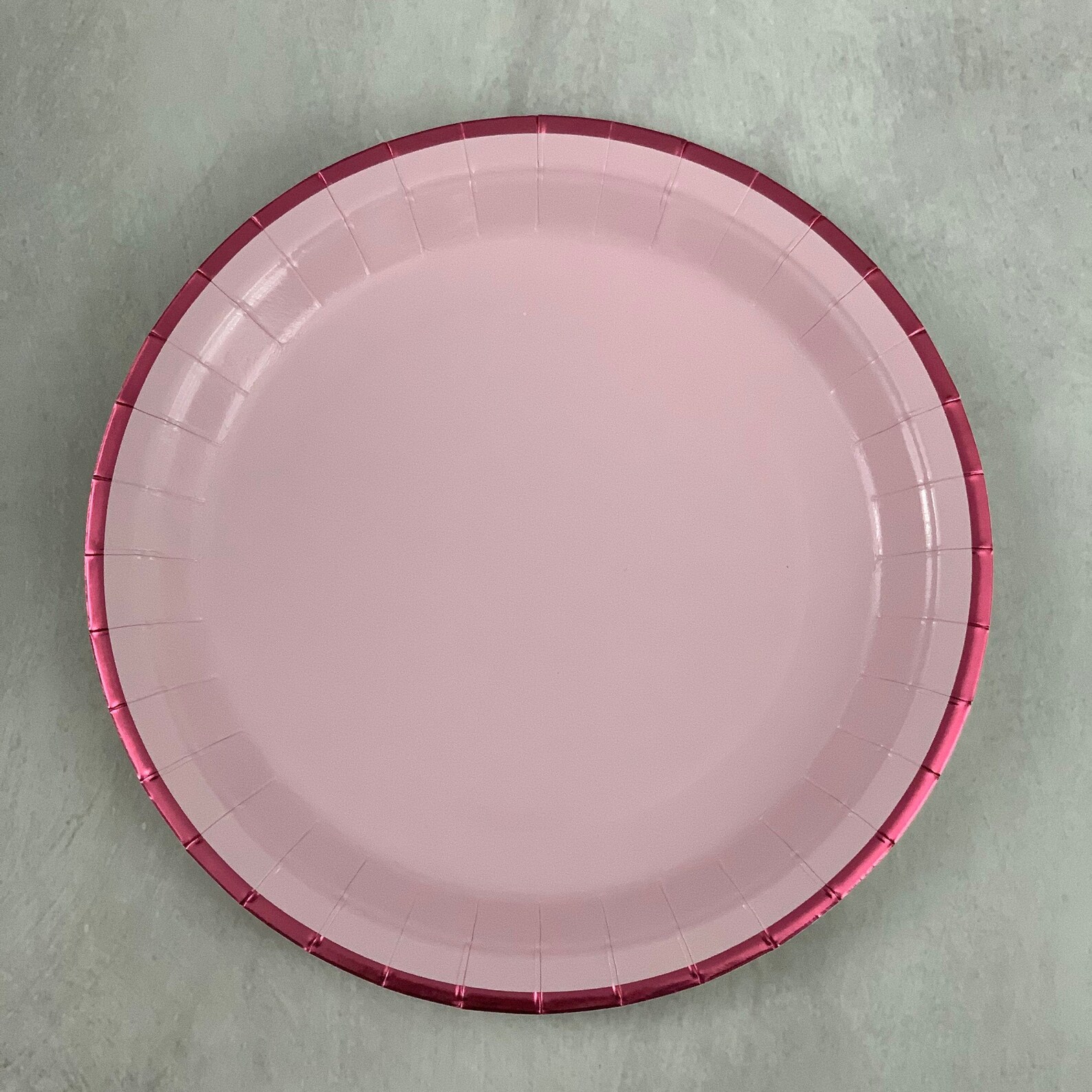 9 Pink Paper Plates with Hot Pink Foil Accents Dinner Etsy