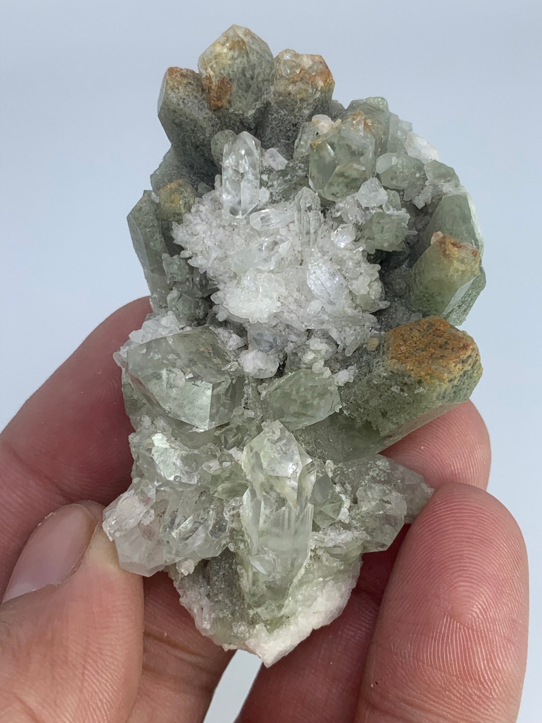 Lustrous Chlorine Quartz Cluster Specimen. Etsy