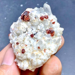 Etched Garnet with Rutile Quartz Specimen, Etched Garnet, Rutile Quartz, Collection Specimen.B2